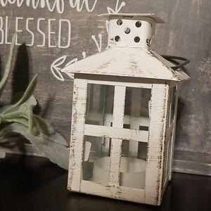 Kate Aspen small white distressed lantern